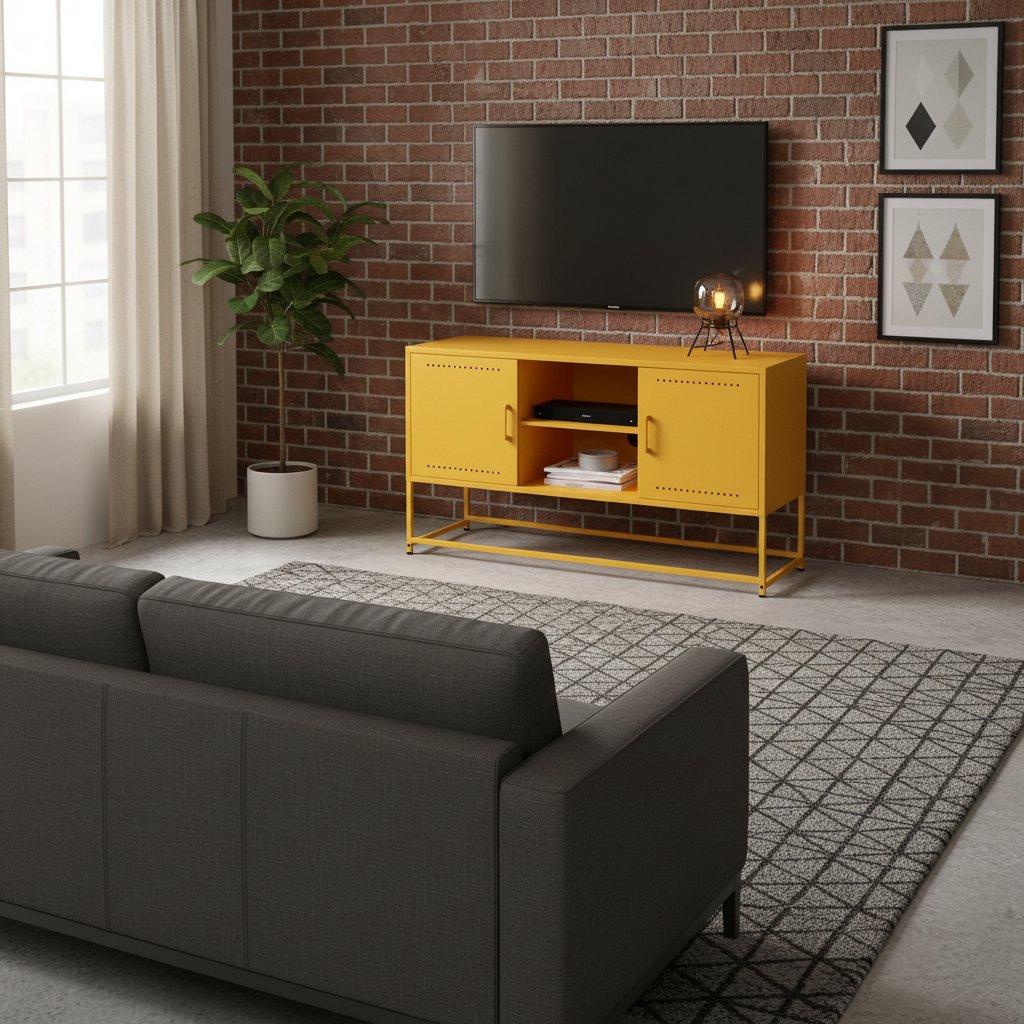 Meuble TV avec Casier en Acier 6 couleurs