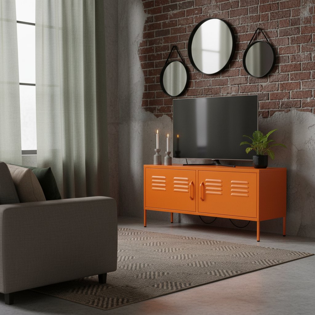 Meuble TV en Acier Design et Élégance Indus