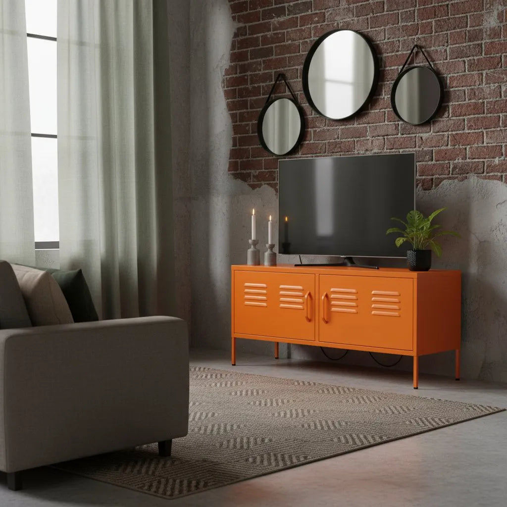 Meuble TV en Acier Design et Élégance Indus