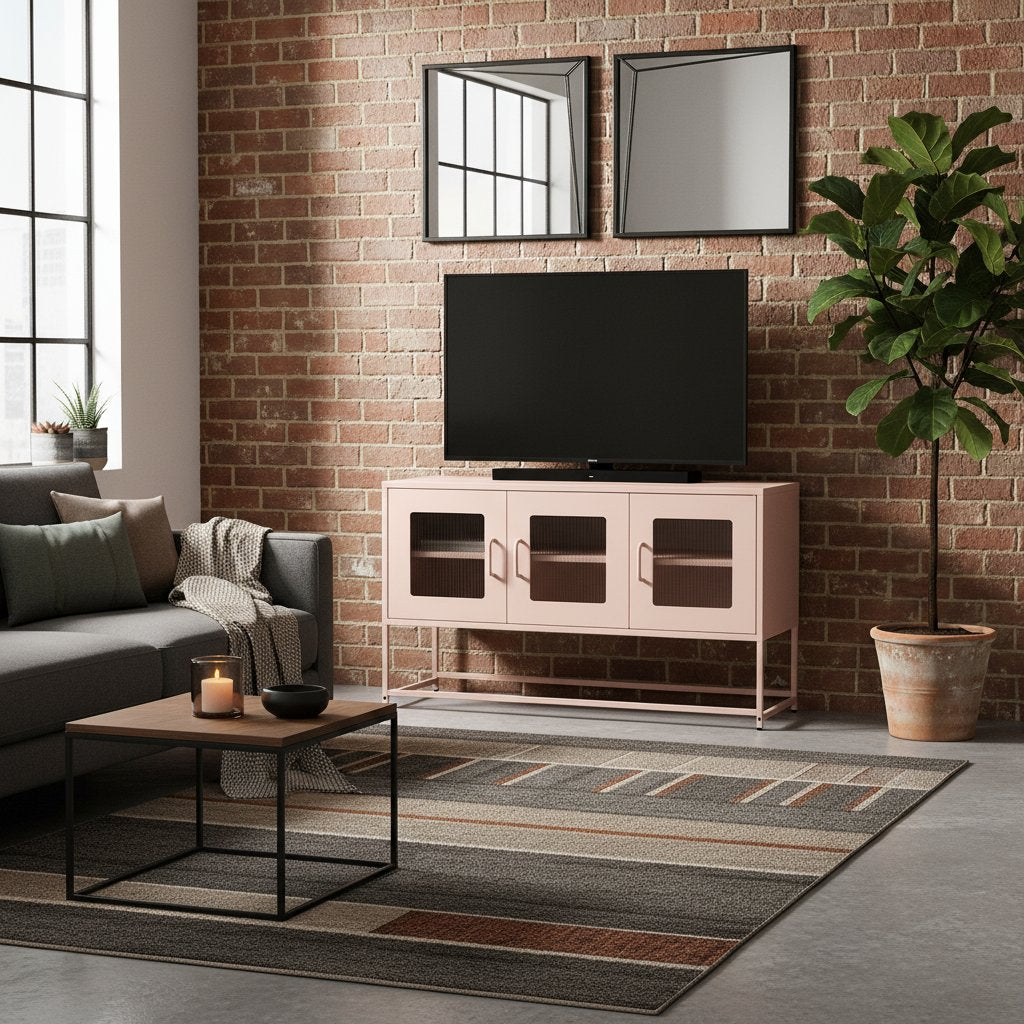 Meuble TV en Acier Style Industriel Haut