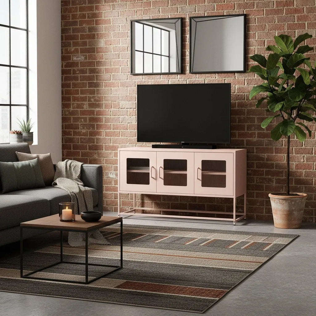 Meuble TV en Acier Style Industriel Haut