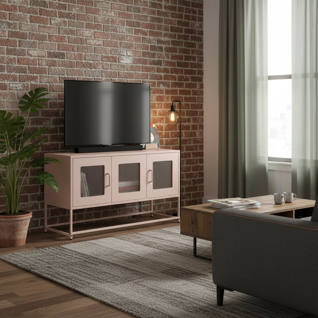 Meuble TV en Acier Style Industriel Haut