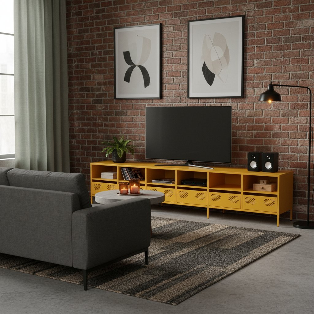 Meuble TV en Acier au Style Industriel 200cm