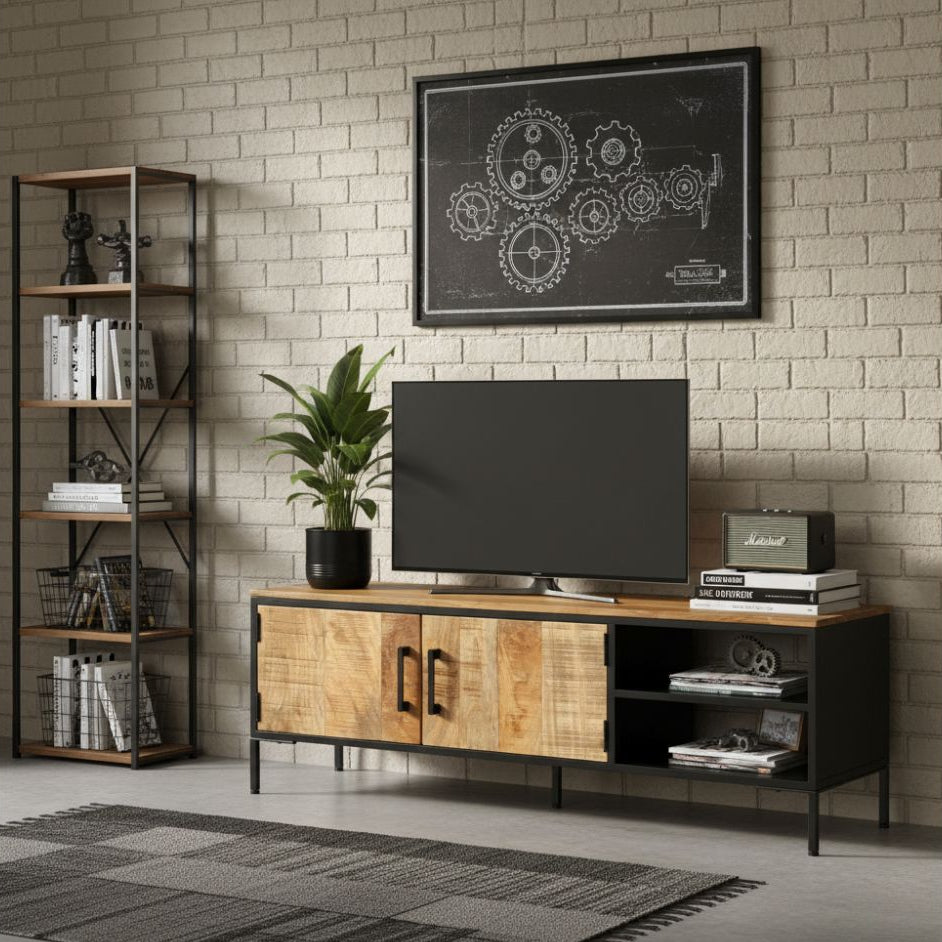 Meuble TV en Bois Massif avec 40 cm d'hauteur