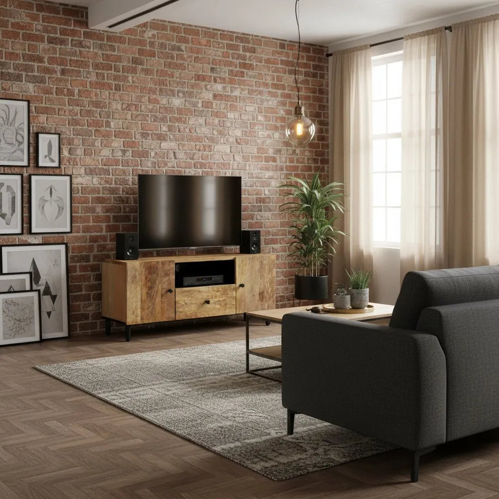 Meuble TV en Bois Massif et Moderne