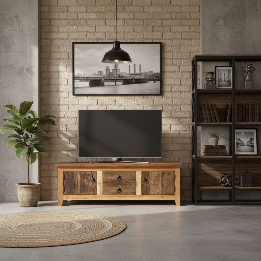 Meuble TV en Bois Recyclé et Acacia