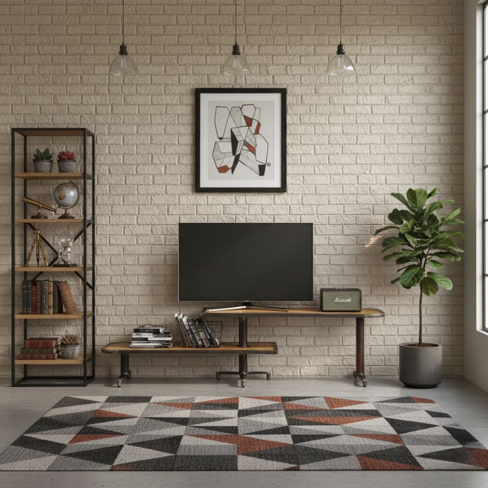 Meuble TV en Bois avec Pieds en Métal