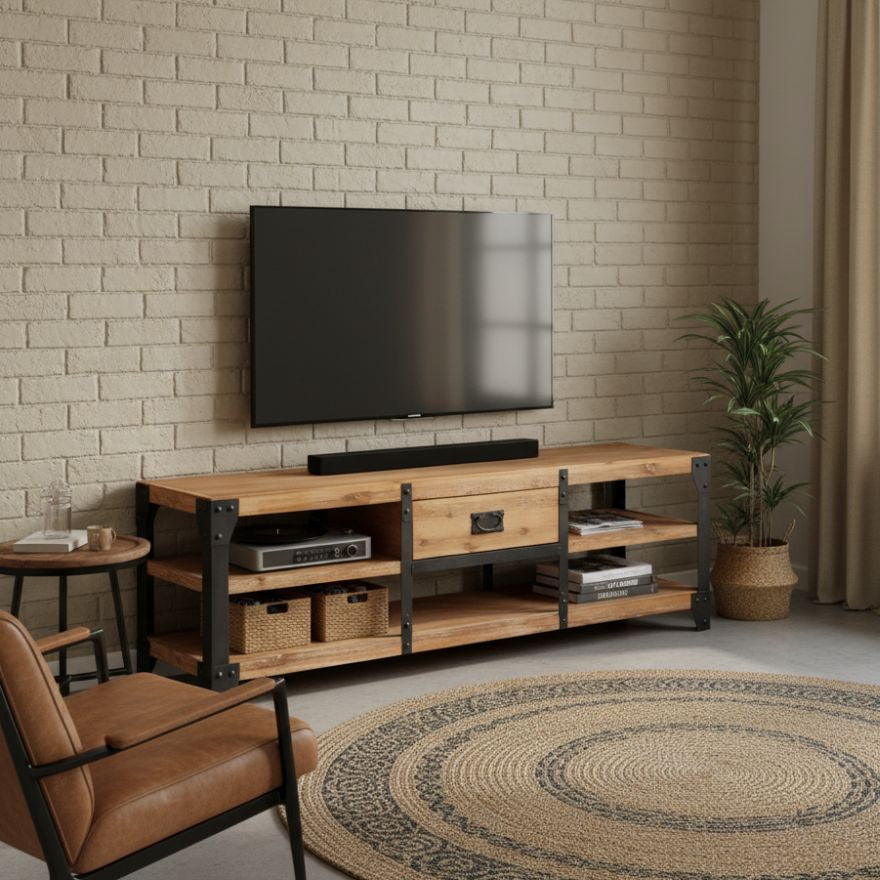 Meuble TV en Bois d'Acacia Massif