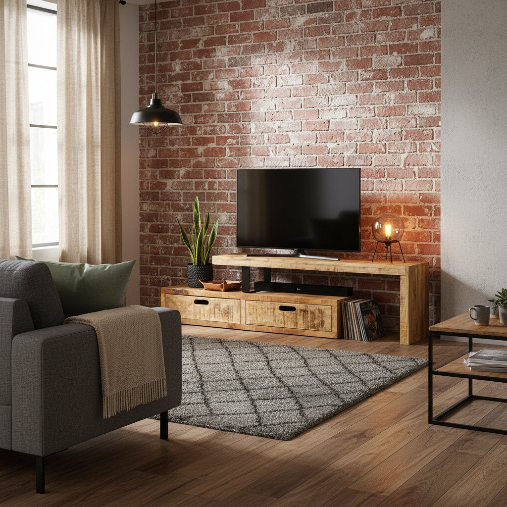 Meuble TV en Bois de Manguier Authentique