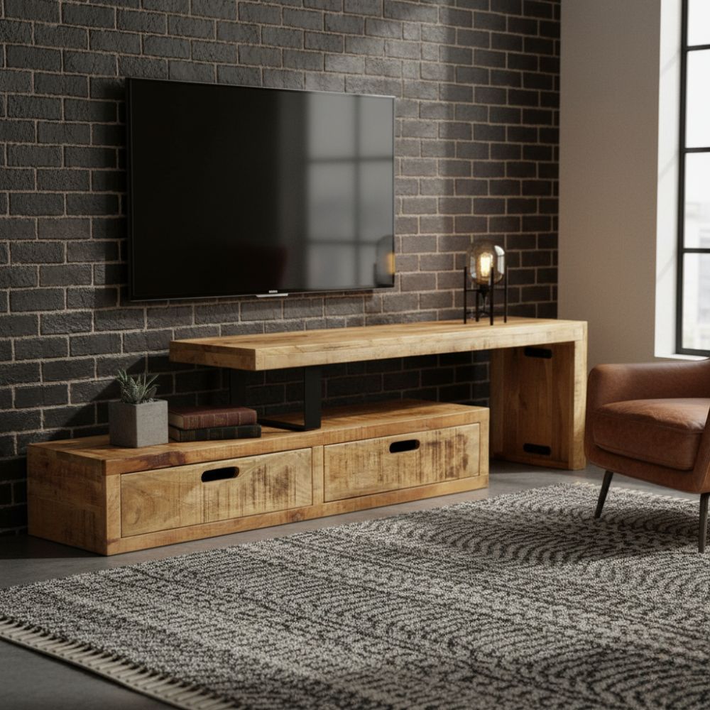 Meuble TV en Bois de Manguier Authentique