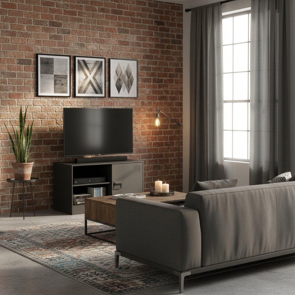 Meuble TV en acier industriel