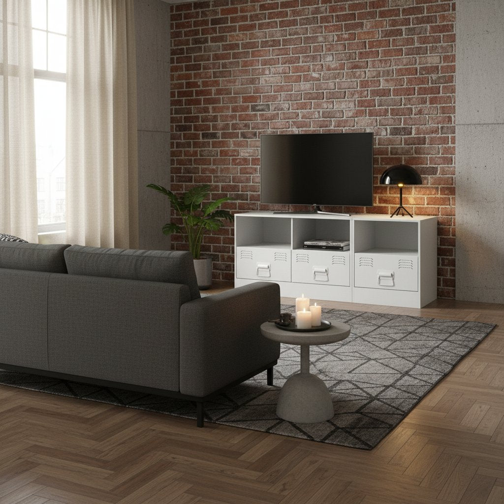 Meuble TV industriel en acier