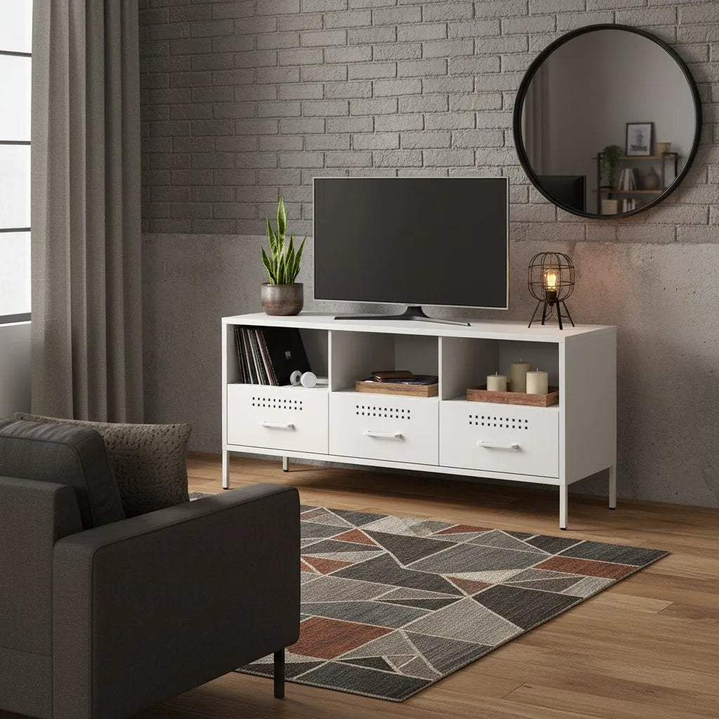 Meuble Télé en Acier au Style Industriel