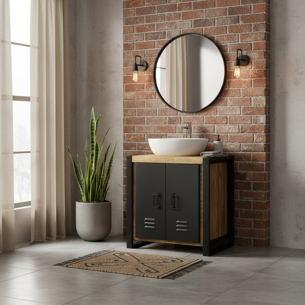 Meuble de Salle de Bain Industriel pour 1 Vasque