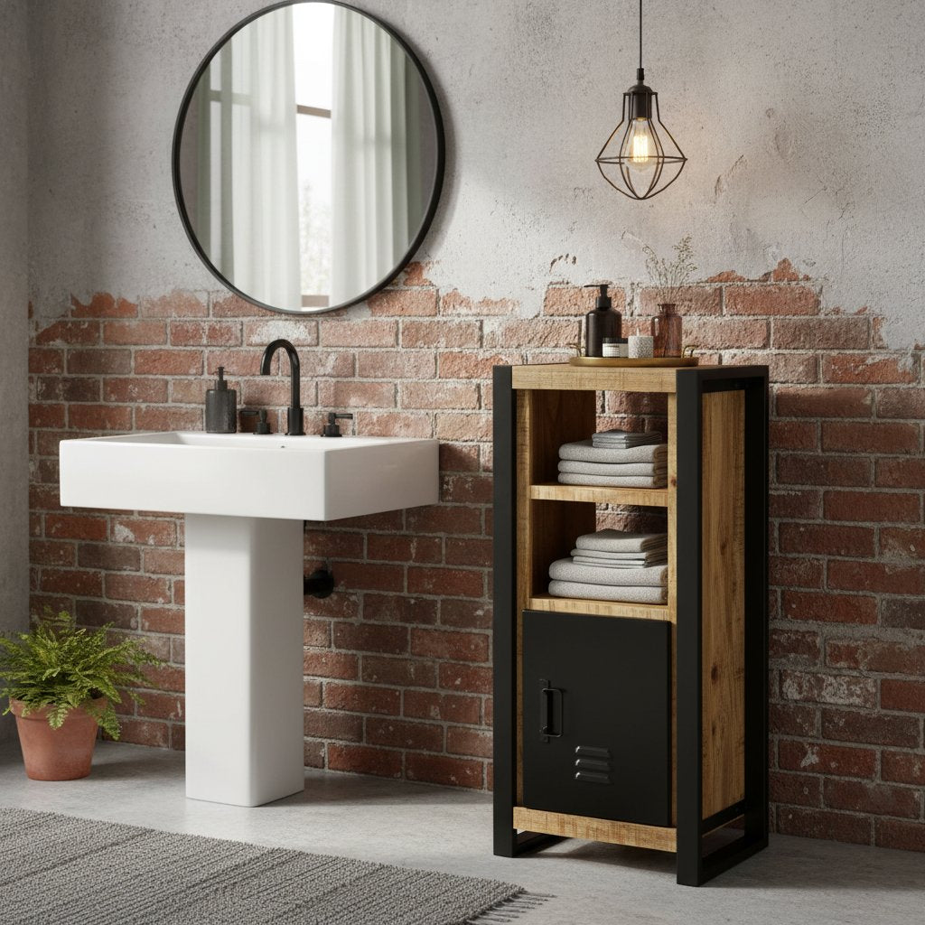 Meuble en Bois de Manguier pour Salle de Bain 90 cm