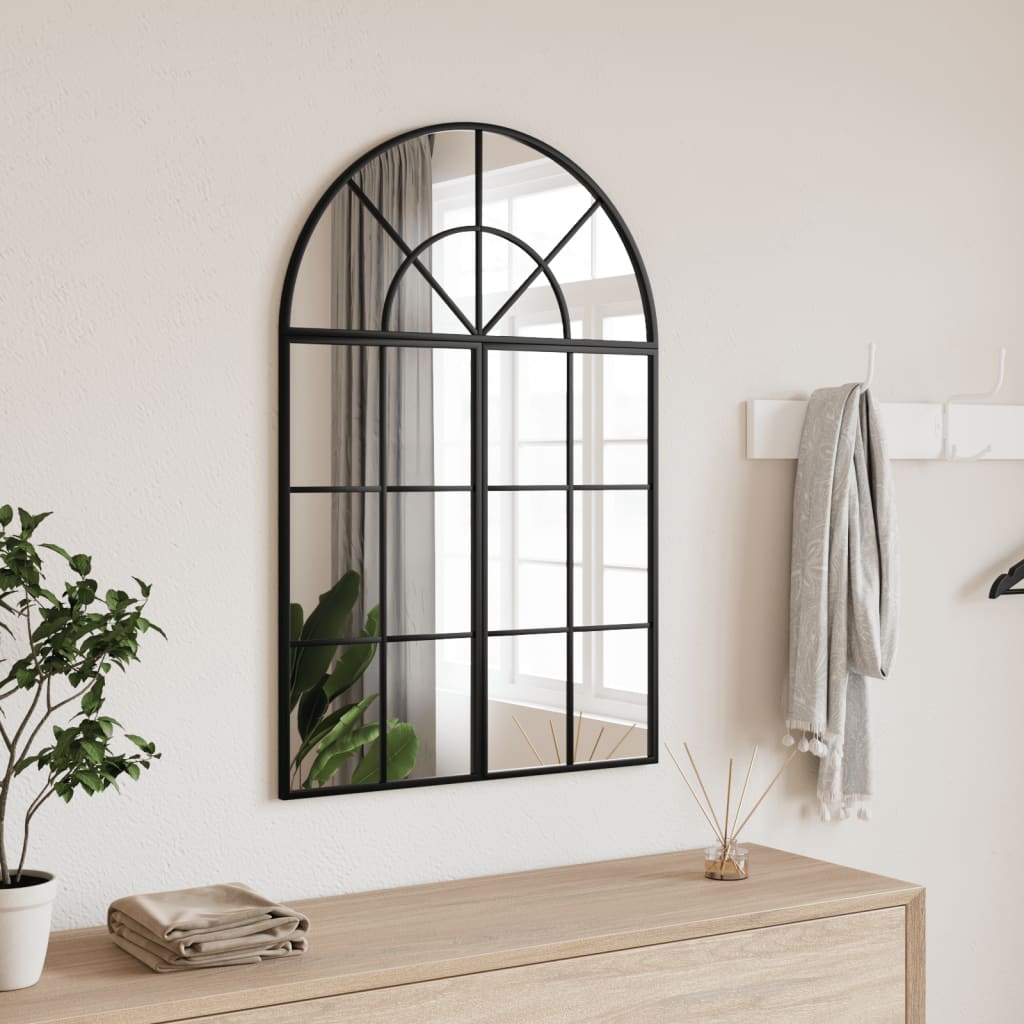 Miroir Arche en Métal Noir Industriel-1-60 x 30 cm-La-Fabrique-Industrielle