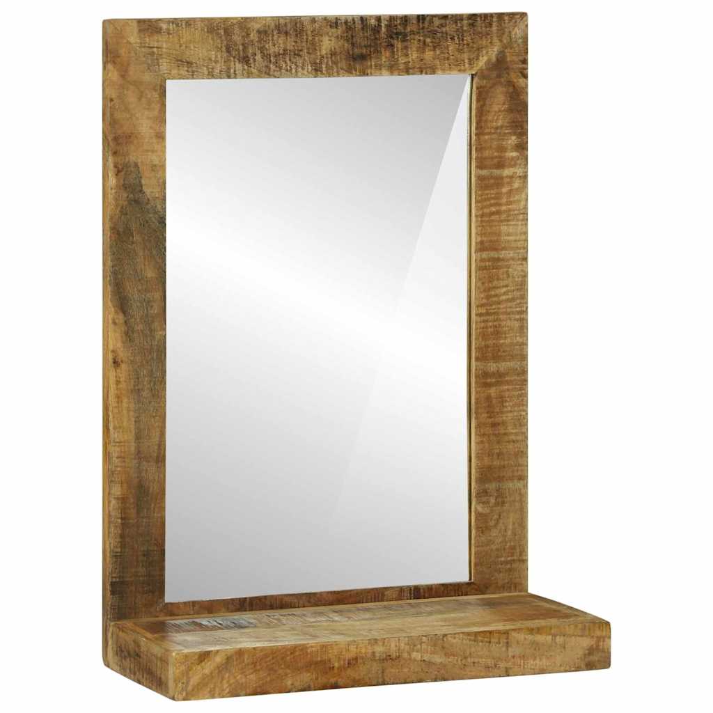 Miroir Industriel en Bois Recyclé-bois de manguier brut-La-Fabrique-Industrielle