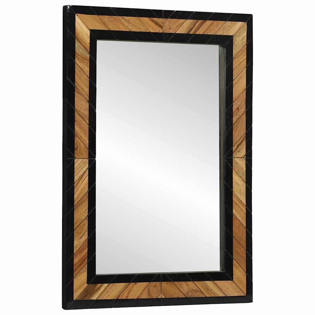 Miroir Industriel en Bois d'Acacia-70 x 2 x 70 cm-La-Fabrique-Industrielle