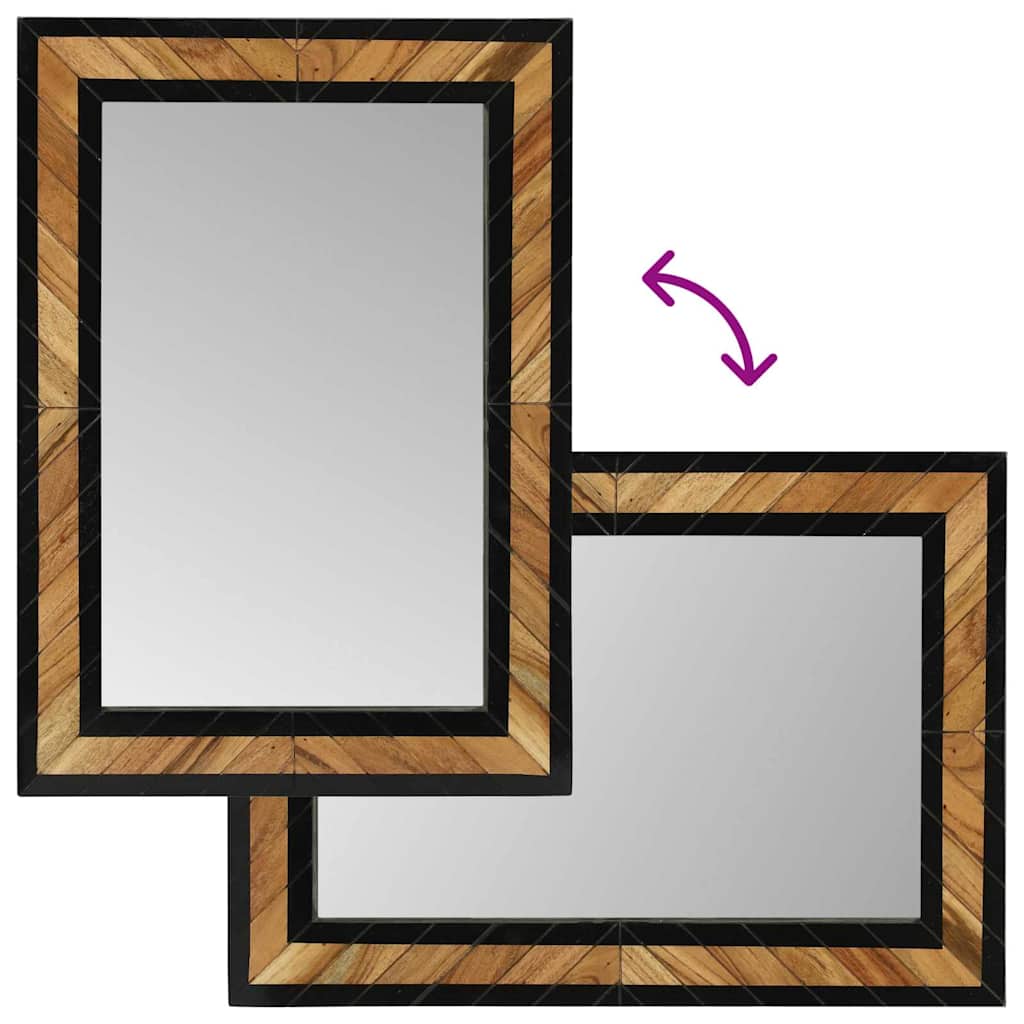 Miroir Industriel en Bois d'Acacia-La-Fabrique-Industrielle