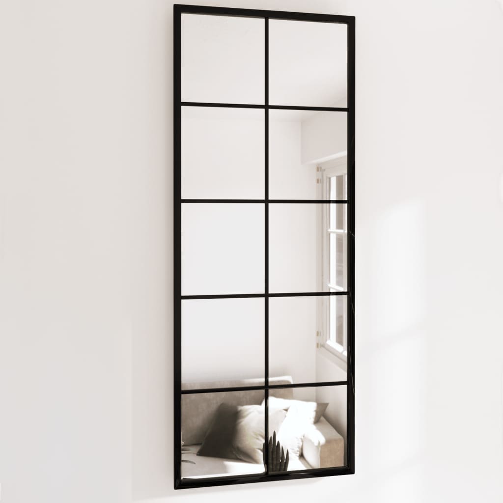 Miroir Rectangulaire Industriel en Métal Noir-1-100 x 40 cm (2 pcs)-La-Fabrique-Industrielle