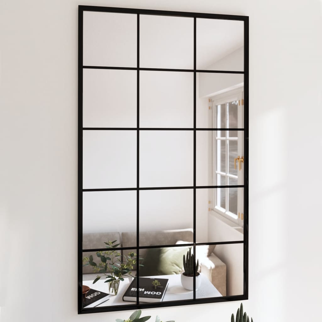 Miroir Rectangulaire Industriel en Métal Noir-1-100 x 60 cm (2 pcs)-La-Fabrique-Industrielle