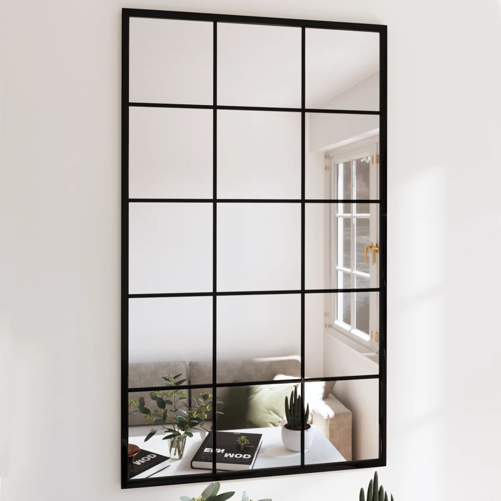 Miroir Rectangulaire Industriel en Métal Noir-1-100 x 60 cm (4 pcs)-La-Fabrique-Industrielle