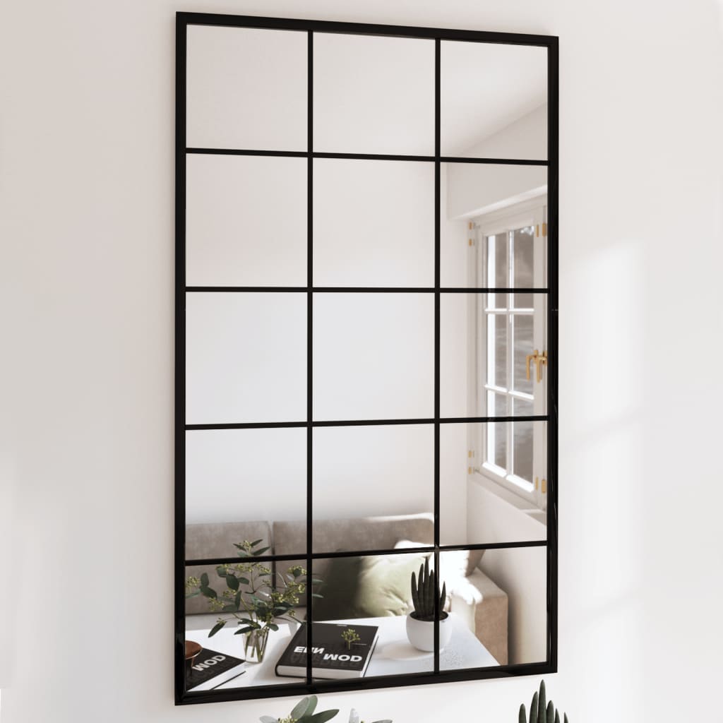 Miroir Rectangulaire Industriel en Métal Noir-1-100 x 60 cm (6 pcs)-La-Fabrique-Industrielle