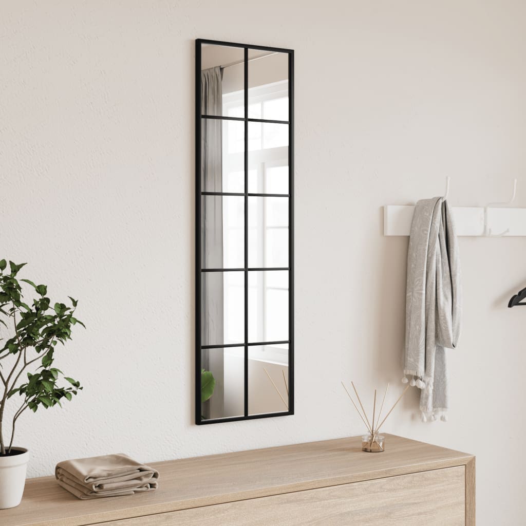 Miroir Rectangulaire Industriel en Métal Noir-1-30 x 100 cm-La-Fabrique-Industrielle