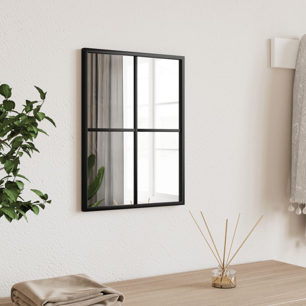 Miroir Rectangulaire Industriel en Métal Noir-1-30 x 40 cm-La-Fabrique-Industrielle
