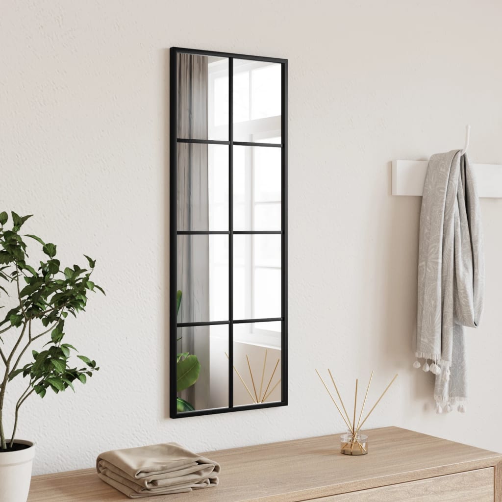 Miroir Rectangulaire Industriel en Métal Noir-1-30 x 80 cm-La-Fabrique-Industrielle