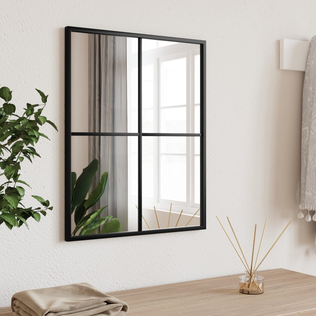 Miroir Rectangulaire Industriel en Métal Noir-1-40 x 50 cm-La-Fabrique-Industrielle