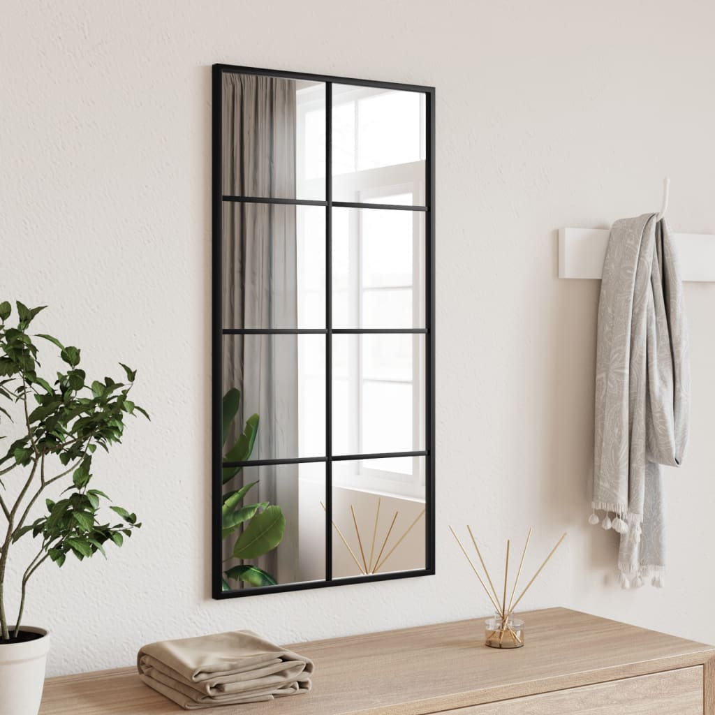 Miroir Rectangulaire Industriel en Métal Noir-1-40 x 80 cm-La-Fabrique-Industrielle