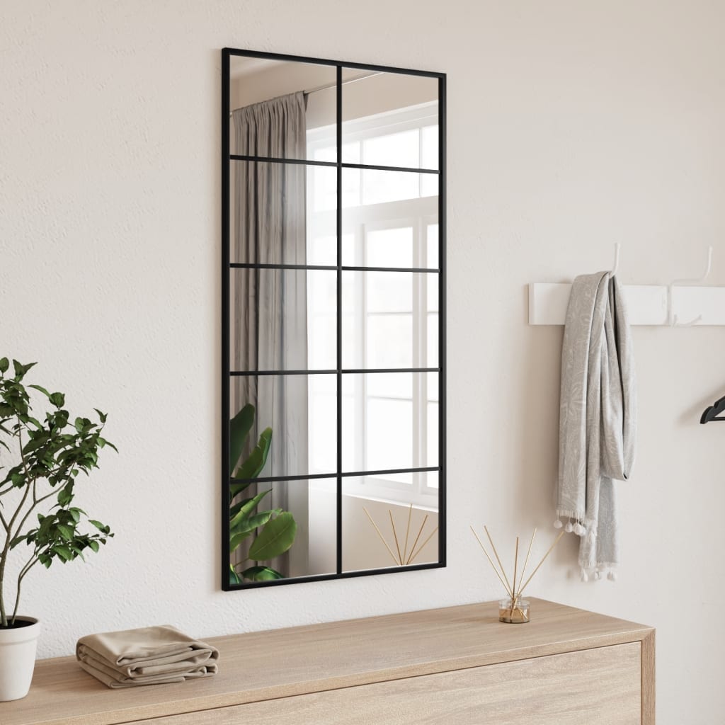 Miroir Rectangulaire Industriel en Métal Noir-1-50 x 100 cm-La-Fabrique-Industrielle