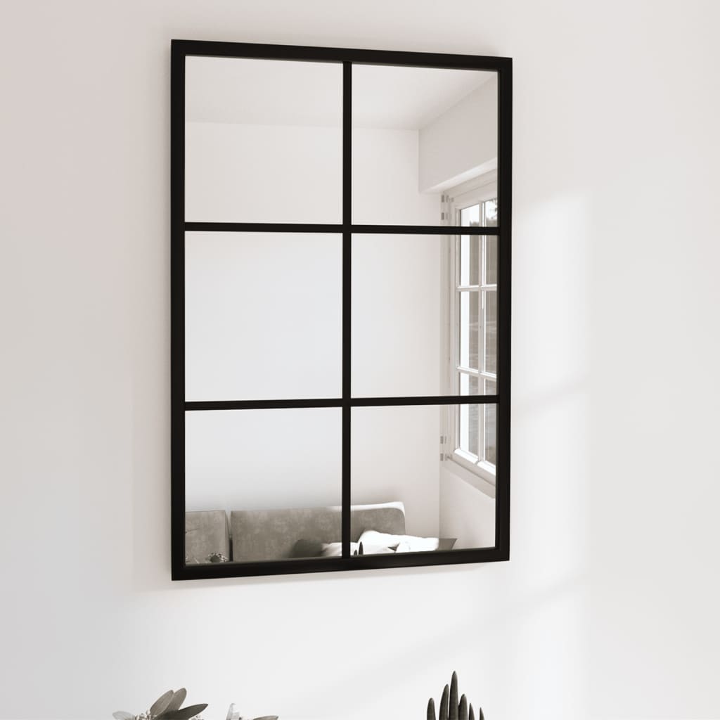 Miroir Rectangulaire Industriel en Métal Noir-1-60 x 40 cm-La-Fabrique-Industrielle