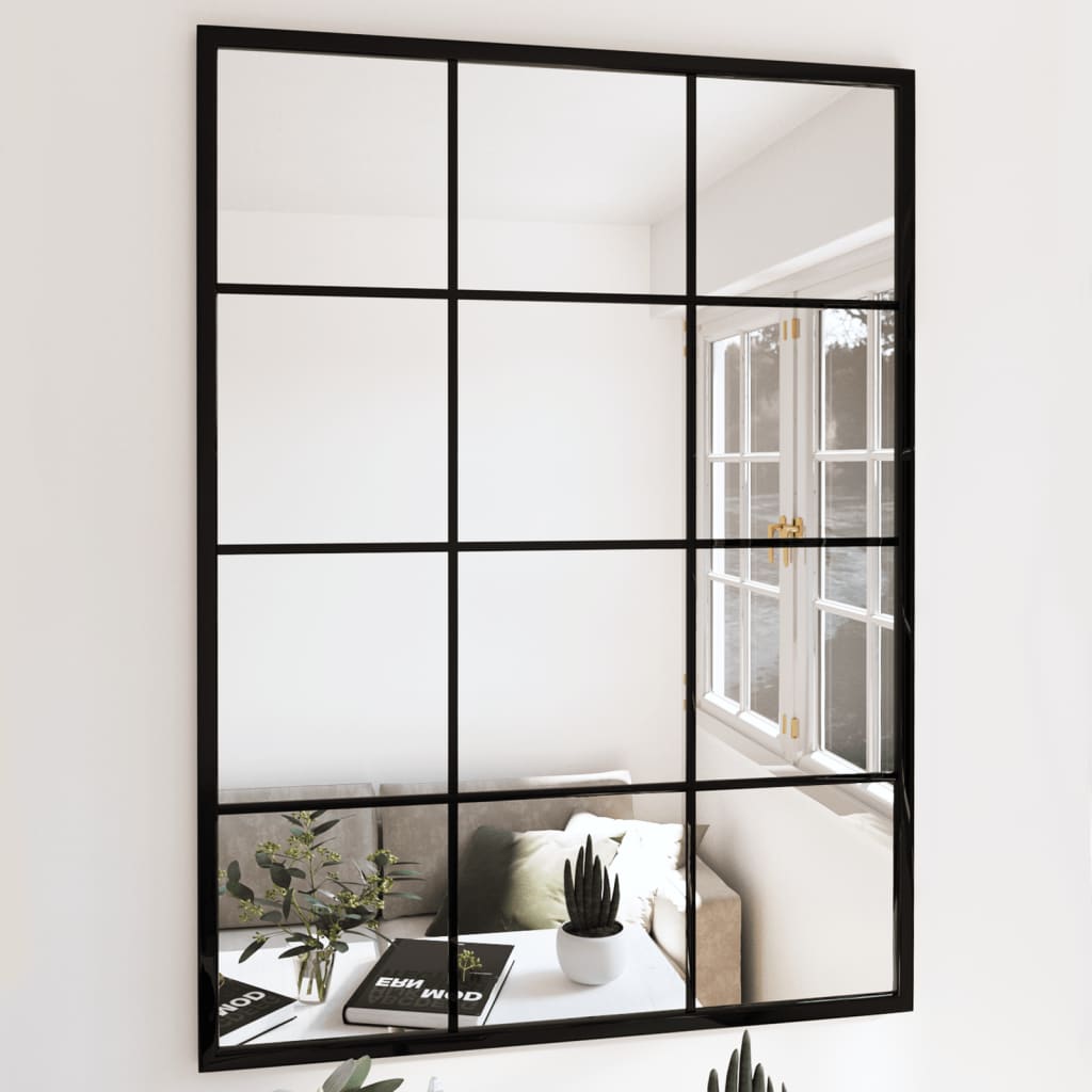 Miroir Rectangulaire Industriel en Métal Noir-1-80 x 60 cm (2 pcs)-La-Fabrique-Industrielle