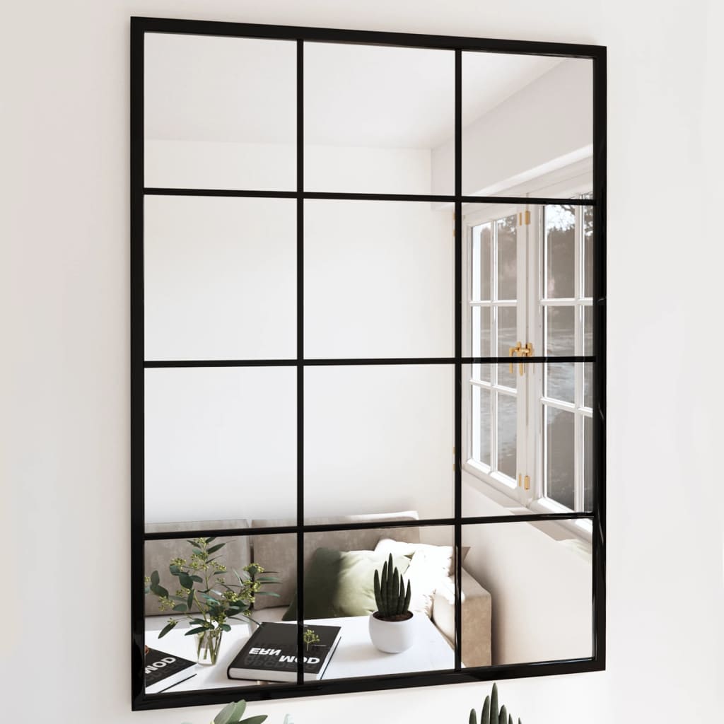 Miroir Rectangulaire Industriel en Métal Noir-1-80 x 60 cm-La-Fabrique-Industrielle