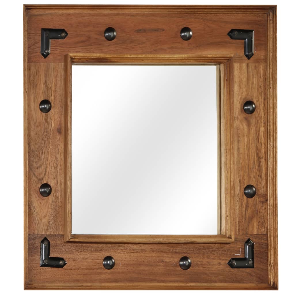 Miroir en Bois d'Acacia au Style Industriel-1-50 x 50 cm-La-Fabrique-Industrielle