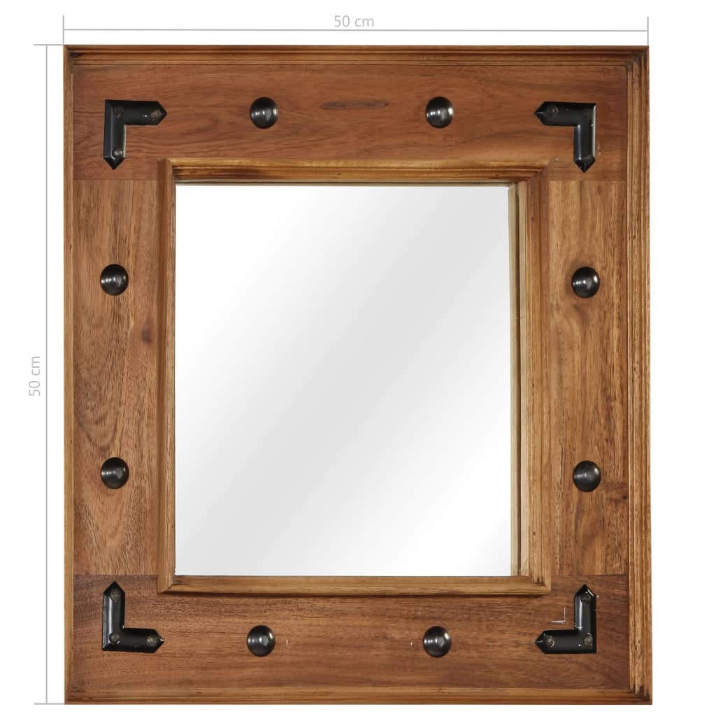 Miroir en Bois d'Acacia au Style Industriel-La-Fabrique-Industrielle