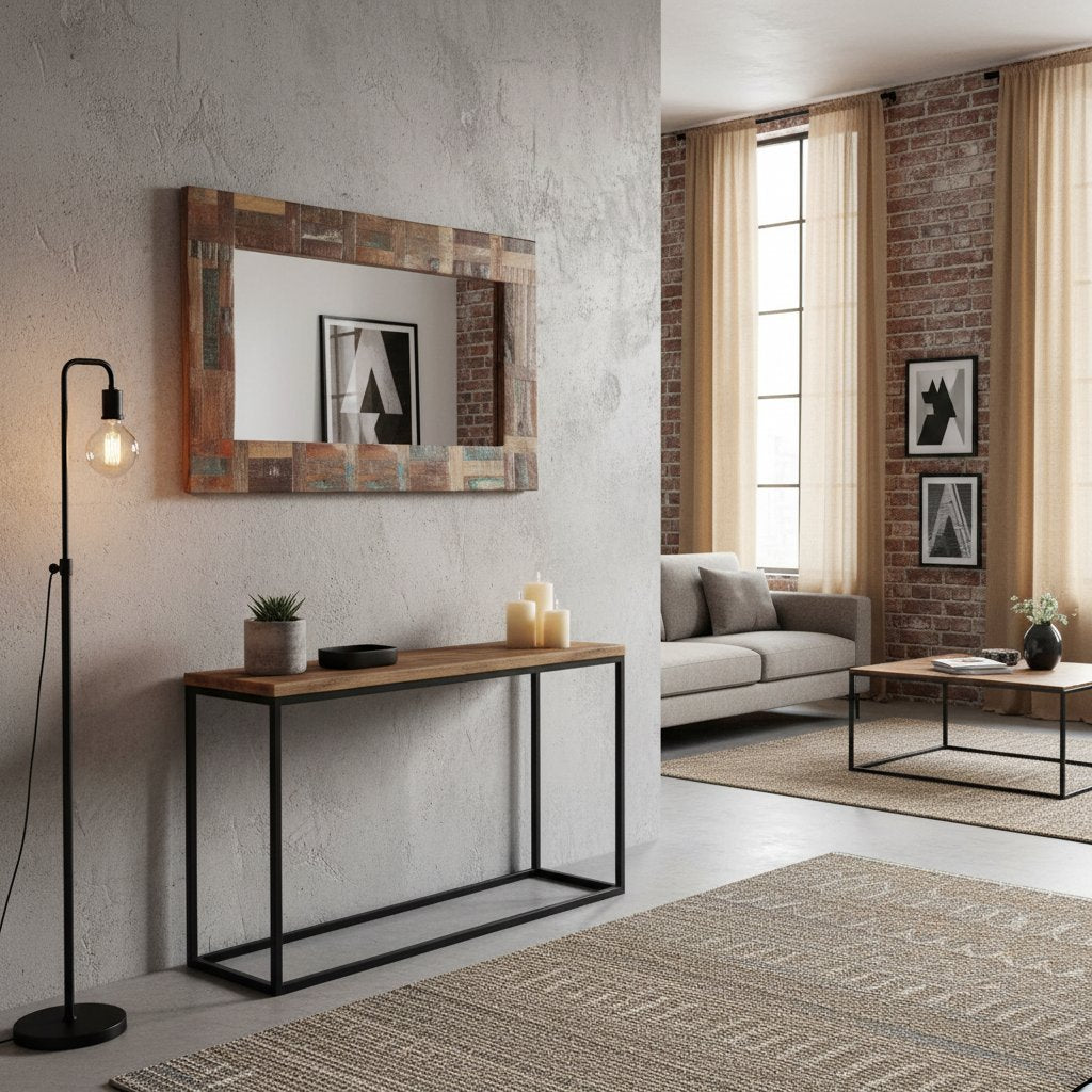 Miroir Élégant en Bois de Récupération