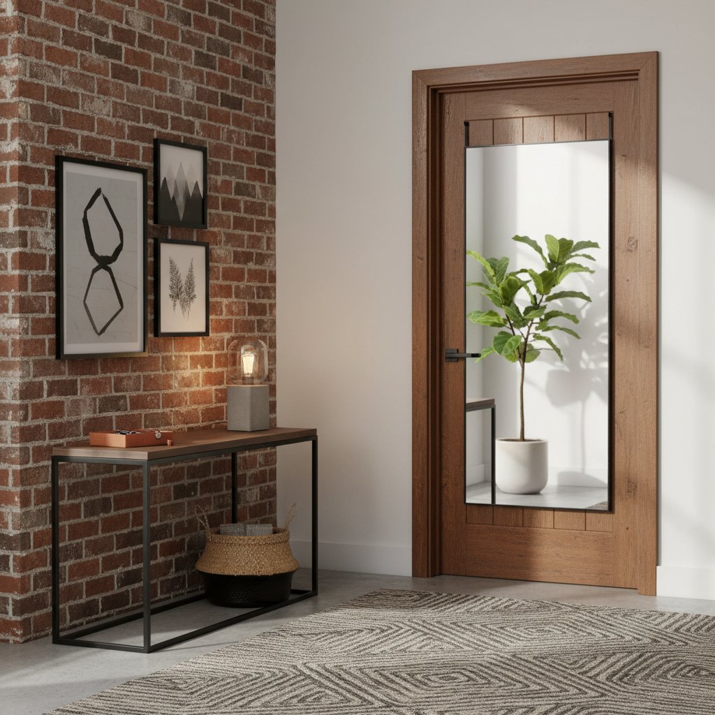 Miroir de Porte en Verre et Aluminium