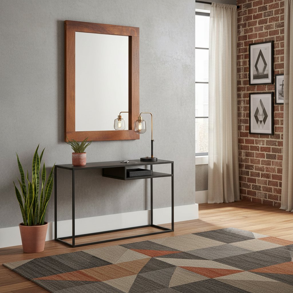 Miroir en Bois de Manguier Marron et Argenté