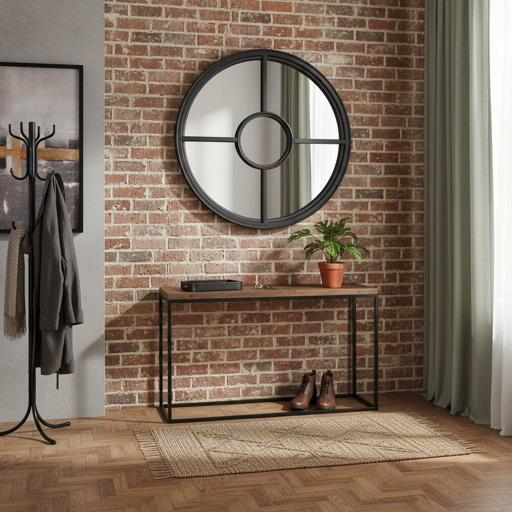 Miroir en Fer Industriel Rond