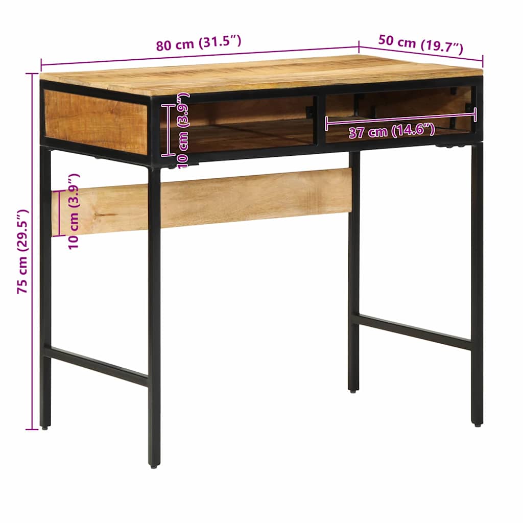 Petit Bureau Industriel en Bois de Manguier-La-Fabrique-Industrielle