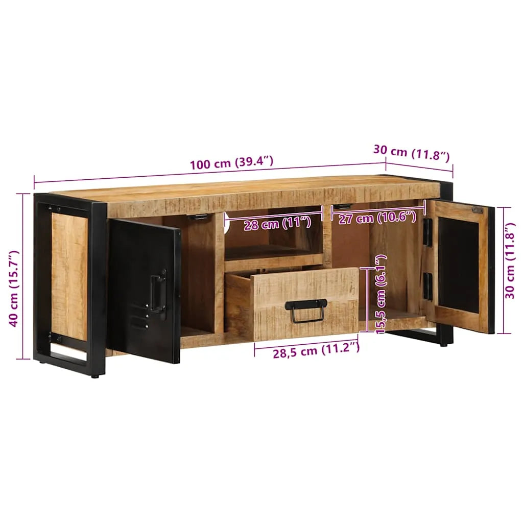 Petit Meuble TV en Bois et Métal au Style Industriel-La-Fabrique-Industrielle