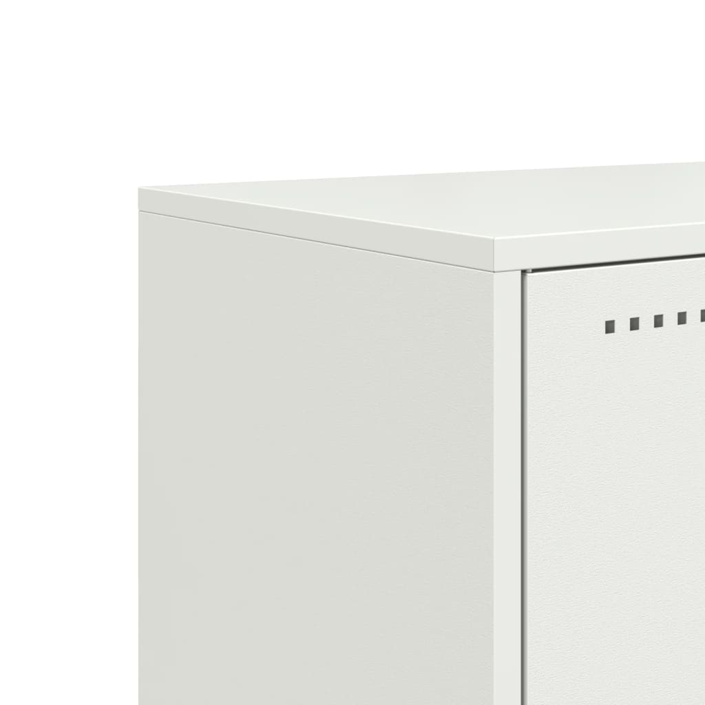 Petit Meuble TV industriel en acier blanc-La-Fabrique-Industrielle