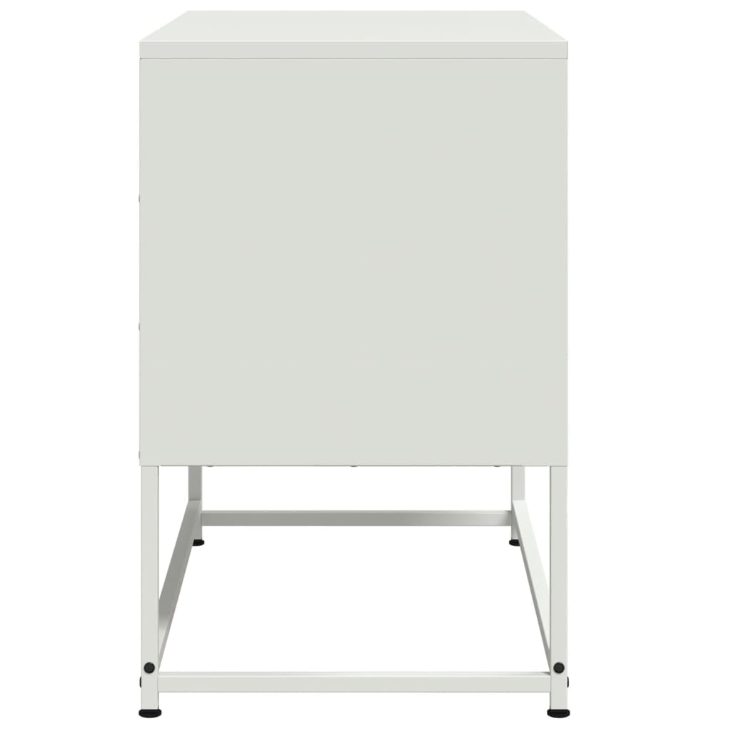 Petit Meuble TV industriel en acier blanc-La-Fabrique-Industrielle