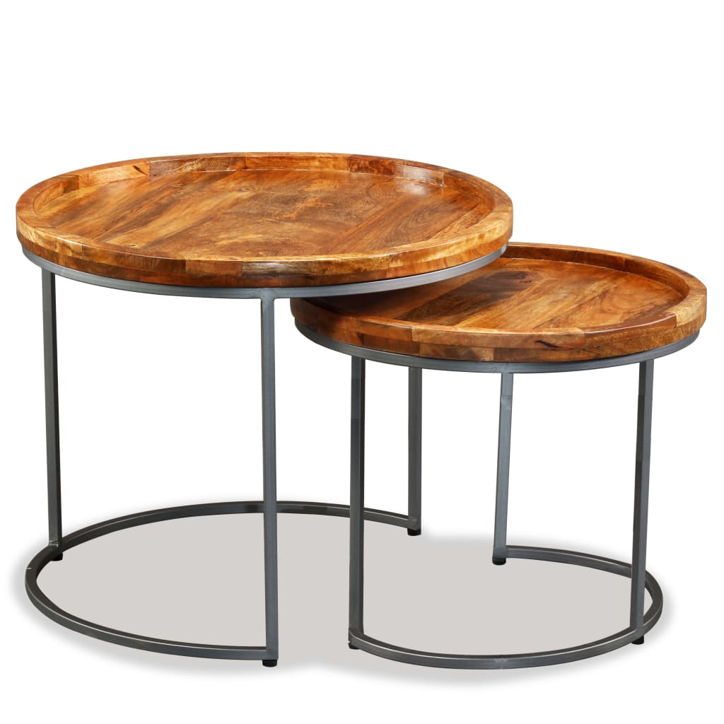 Petit Meuble d'Appoint en Bois de Manguier Style Industriel-La-Fabrique-Industrielle