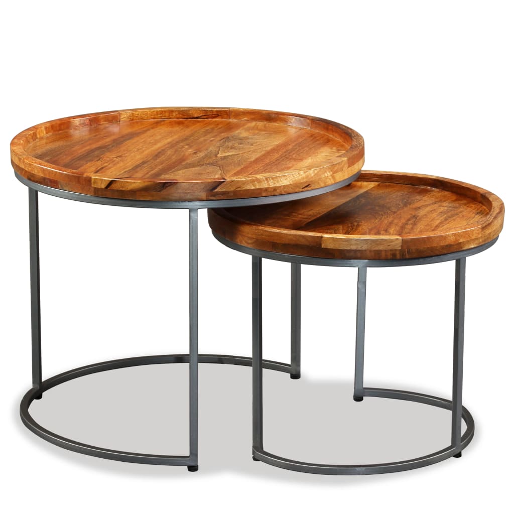 Petit Meuble d'Appoint en Bois de Manguier Style Industriel-La-Fabrique-Industrielle