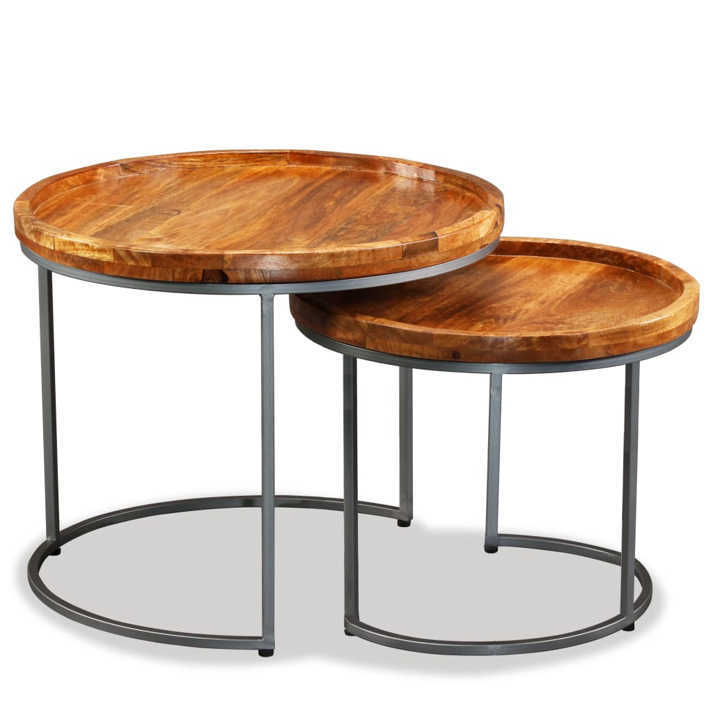 Petit Meuble d'Appoint en Bois de Manguier Style Industriel-La-Fabrique-Industrielle