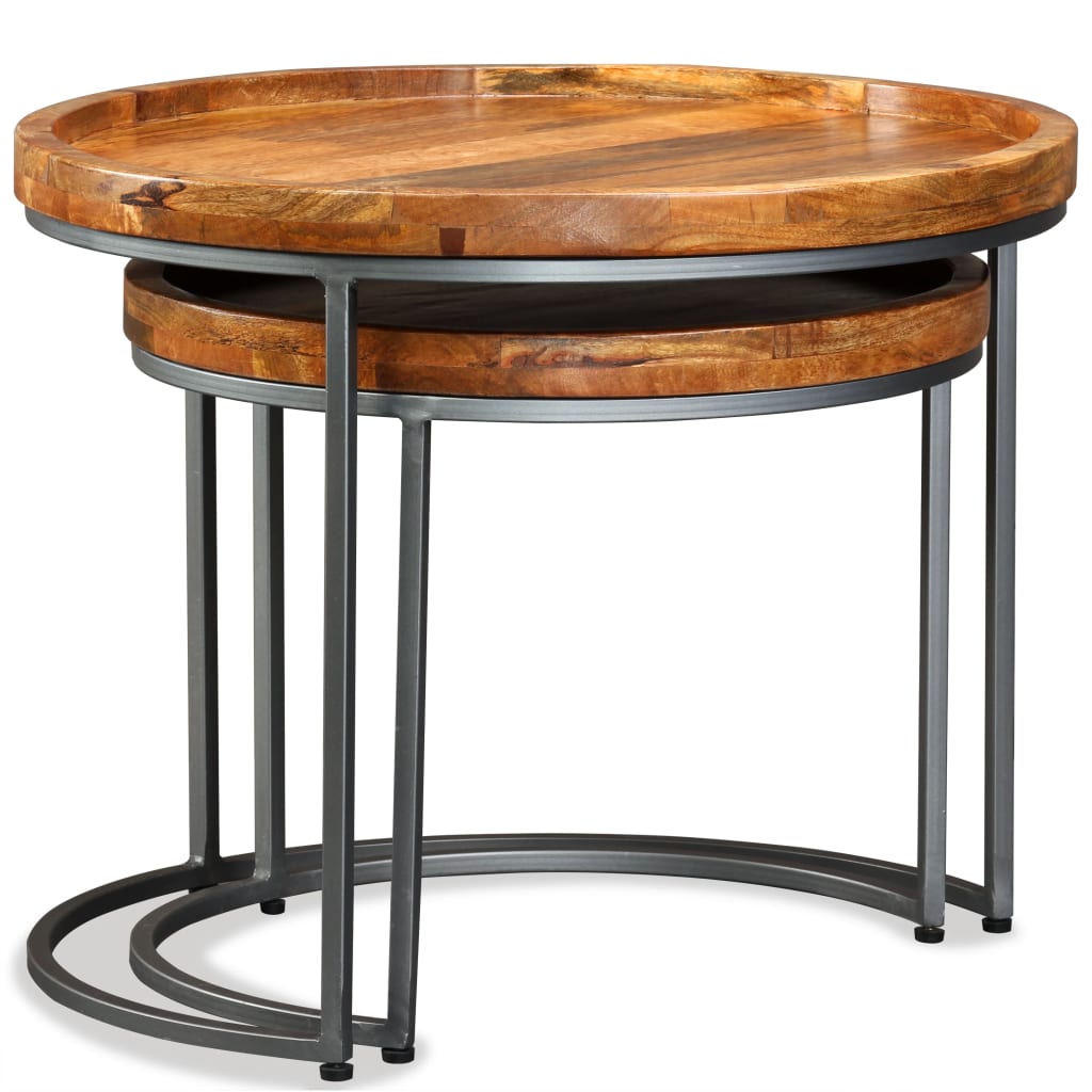 Petit Meuble d'Appoint en Bois de Manguier Style Industriel-La-Fabrique-Industrielle